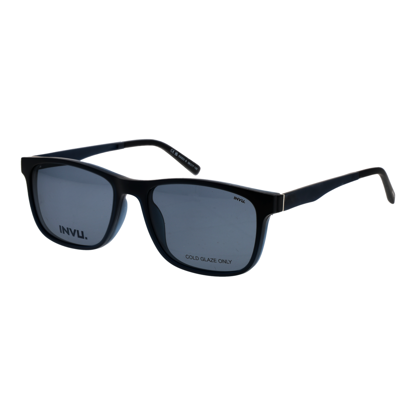 Invu Frames with Sunglasses-Clips M4253 B 56