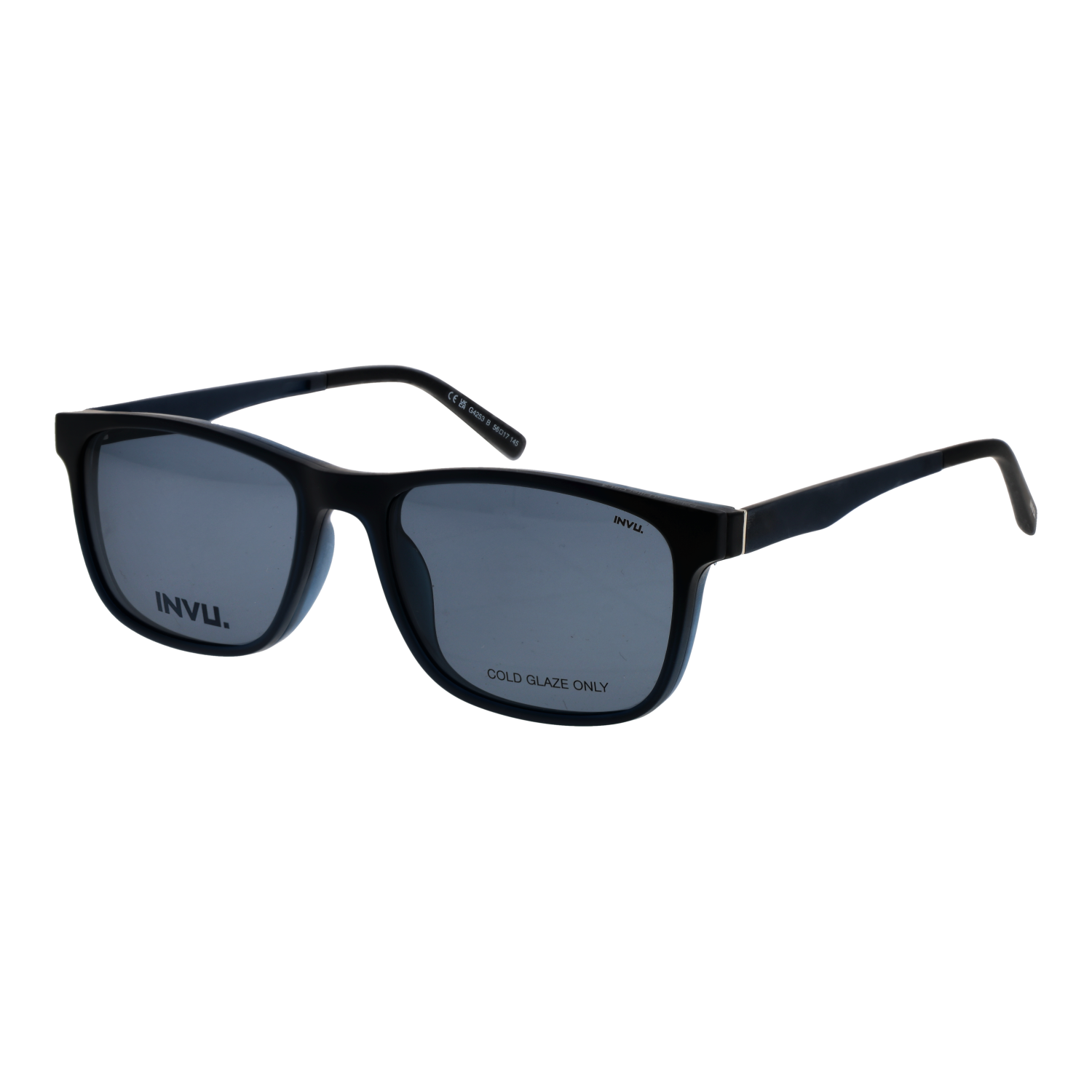 Invu Frames with Sunglasses-Clips M4253 B 56