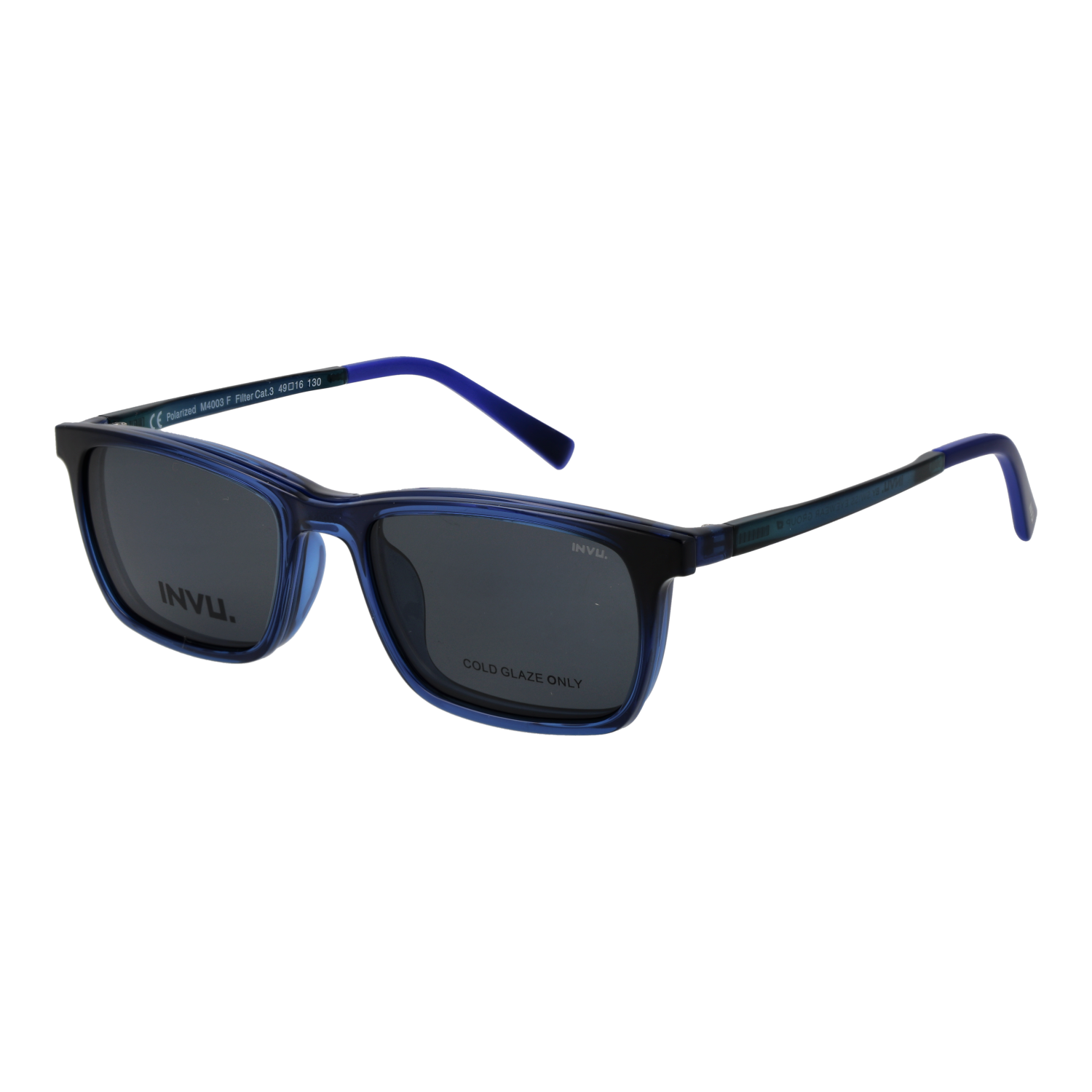 Invu Frames with Sunglasses-Clips M4003 F 49